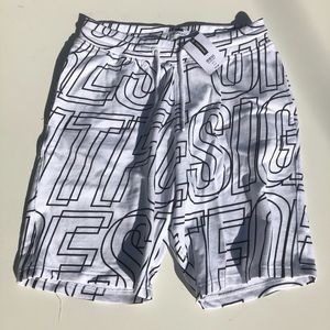 Topman White Letter Print Jersey Shorts (NWT)